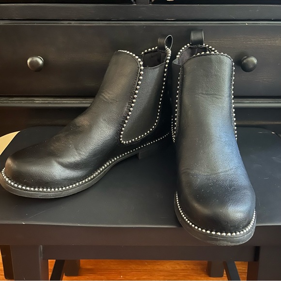 Studded Black Ankle Boots - Picture 2 of 5